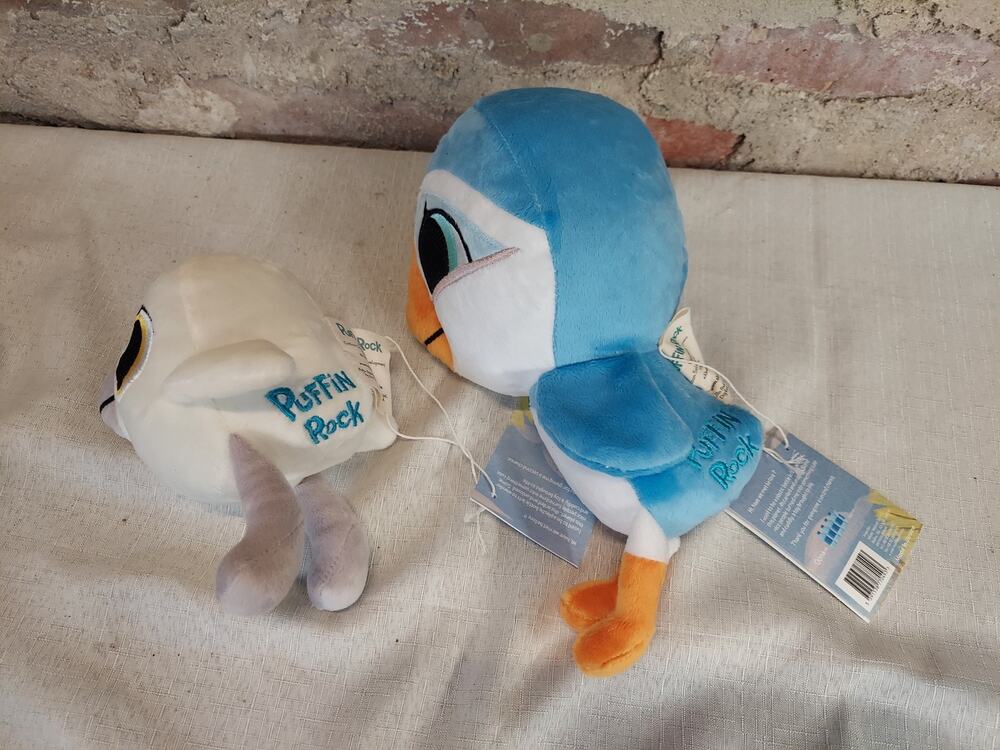 Puffin Rock Oona Baba Plush Toys Stuffed Animal Set Kids White Blue Doll Toy
